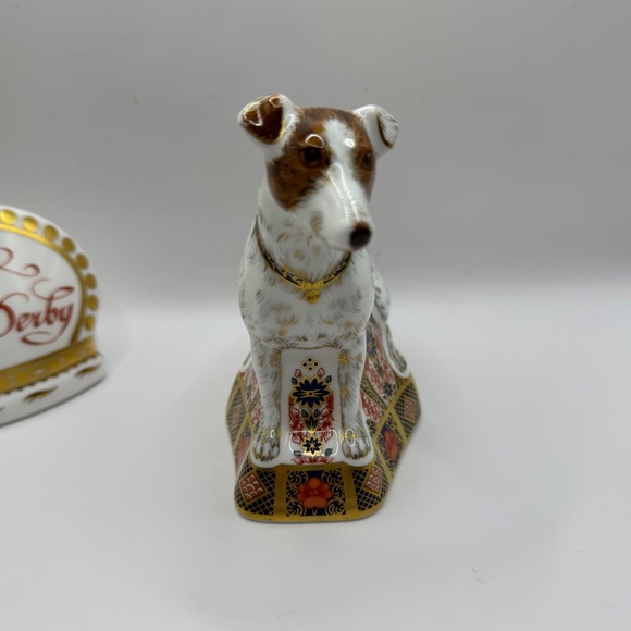 Royal Crown Derby Imari Jack Russell Terrier gold stopper. Ltd edition of 150 - Picture 4 of 11